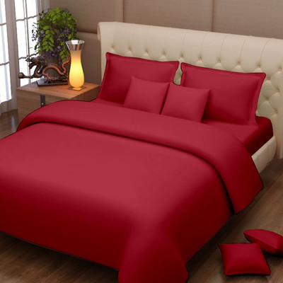 

Queen Cotton 152 TC Cotton Double Plain Bedsheet(Pack of 1, Maroon)
