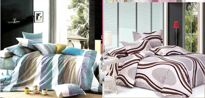 

Zesture 200 TC Polycotton Double Abstract Bedsheet(Pack of 2, Multicolor)