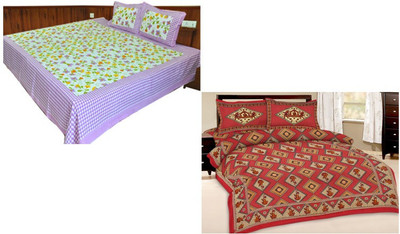 

Shopping Rajasthan Cotton Double Printed Bedsheet(Pack of 2, Multicolor)