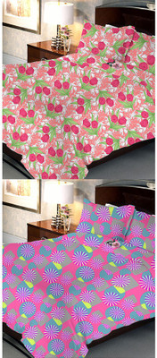 

Uber Urban 108 TC Cotton Double Abstract Bedsheet(Pack of 2, Multicolor)