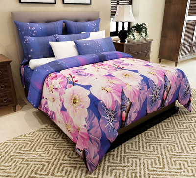 

Home Candy 152 TC Microfiber Double 3D Printed Bedsheet(Pack of 1, Multicolor)
