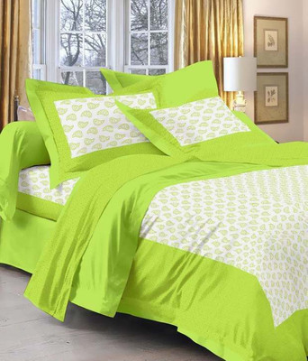 UNIQCHOICE 144 TC Cotton Double Printed Flat Bedsheet(Pack of 1, Multicolor98)
