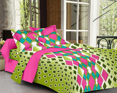 63% OFF on vaani 220 TC Cotton Double Abstract Bedsheet(Pack of 1, Multicolor)