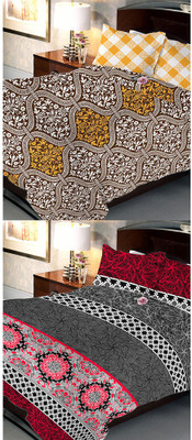 

Uber Urban 108 TC Cotton Double Abstract Bedsheet(Pack of 2, Multicolor)