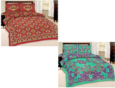 

Shopping Rajasthan Cotton Double Printed Bedsheet(Pack of 2, Multicolor)