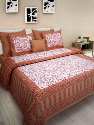 

Suraaj Fashion 300 TC Cotton Double King Floral Bedsheet(Pack of 1, Multicolor)