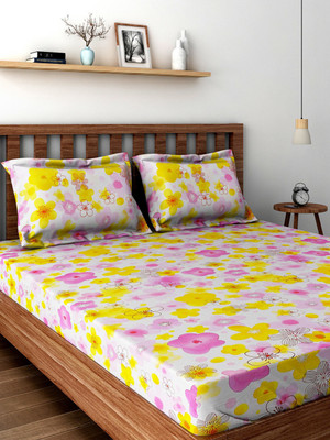 

Bombay Dyeing 144 TC Cotton Double Floral Bedsheet(Purple)