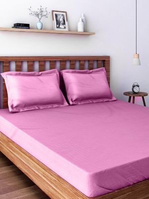Swayam 350 TC Cotton Double Striped Bedsheet(Swayam Classic Collection Plain Satin Damask 1 Double Bedsheet Set with 2 Pillow Cover, Yellow, Brown, White) Swayam 350 TC Cotton Double Striped Bedsheet(Swayam Classic Collection Plain Satin Damask 1 Double Bedsheet Set with 2 Pillow Cover, Yellow, Brown, White)