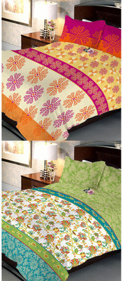

Uber Urban 108 TC Cotton Double Abstract Bedsheet(Pack of 2, Multicolor)