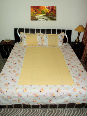 

Amita Home Furnishing Cotton Double Striped Bedsheet(Pack of 1, Multicolor)