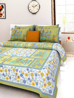 

Suraaj Fashion 250 TC Cotton Double King 3D Printed Bedsheet(Pack of 1, Multicolor)