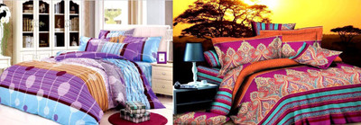 

Zesture 200 TC Polycotton Double Abstract Bedsheet(Pack of 2, Multicolor)