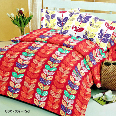 

Wat A Weave 144 TC Cotton Double Abstract Bedsheet(Pack of 1, Red)