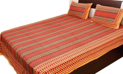 

Halowishes 110 TC Cotton Double Geometric Bedsheet(Pack of 1, Multicolor)