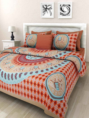 

Kismat Bedding Collection 180 TC Cotton Double Printed Bedsheet(Pack of 1, Multicolor)
