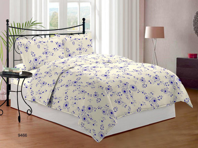 

Bombay Dyeing 120 TC Cotton Double Floral Bedsheet(Blue)