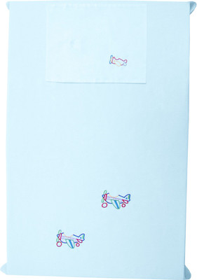 

Baby Rap 200 TC Cotton Crib Embroidered Bedsheet(Pack of 1, Blue)