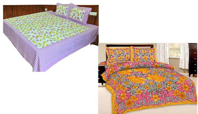 

Shopping Rajasthan Cotton Double Printed Bedsheet(Pack of 2, Multicolor)