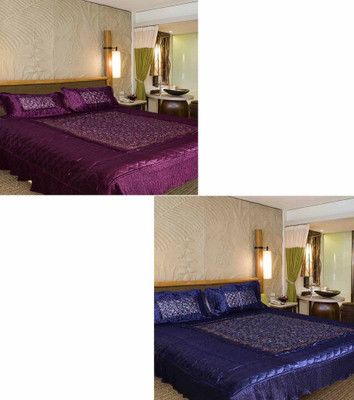 

Chelsi 120 TC Satin Double Abstract Bedsheet(Pack of 2, Multicolor)