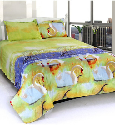 

Wonder Home Collection 150 TC Polyester Double Printed Bedsheet(Pack of 1, Multicolor)