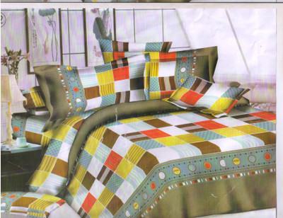 

Stop N Shop Polycotton Double 3D Printed Bedsheet(Multicolor)