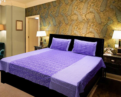 

Lookandlike Cotton Double Floral Bedsheet(Pack of 1, Purple)