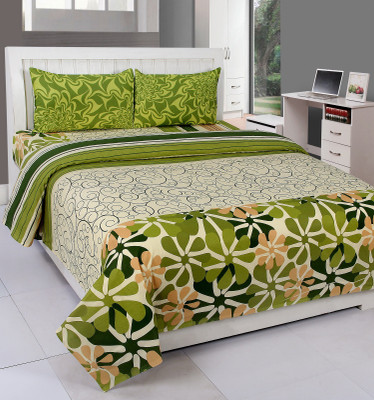 

Zesture 160 TC Cotton Double Floral Bedsheet(Pack of 1, Multicolor)