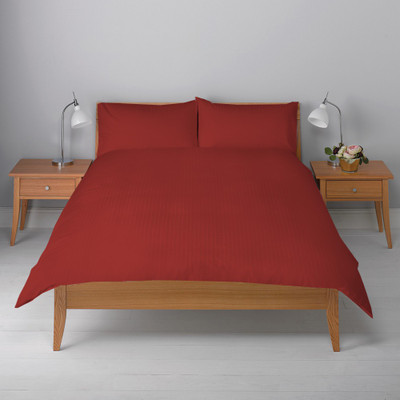 Misr 300 TC Cotton Single Striped Bedsheet(Pack of 1, Red) Misr 300 TC Cotton Single Striped Bedsheet(Pack of 1, Red)