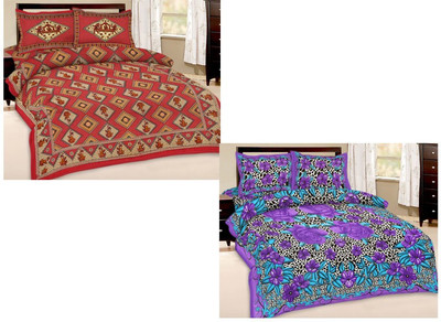 

Shopping Rajasthan Cotton Double Printed Bedsheet(Pack of 2, Multicolor)