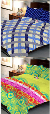 

Uber Urban 108 TC Cotton Double Abstract Bedsheet(Pack of 2, Multicolor)