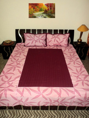 

Amita Home Furnishing Cotton Double Checkered Bedsheet(Pack of 1, Pink)