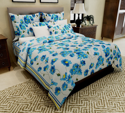 66% OFF on Home Candy 144 TC Cotton Double Floral Bedsheet(1 Double Bedsheet, 2 Pillow Covers, Blue, White) 66% OFF on Home Candy 144 TC Cotton Double Floral Bedsheet(1 Double Bedsheet, 2 Pillow Covers, Blue, White)