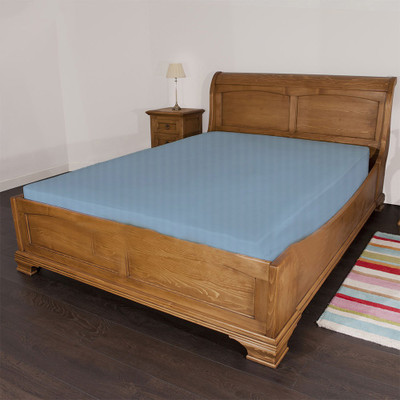 30% OFF on Misr 300 TC Cotton Double Striped Bedsheet(Pack of 1, Light Blue)