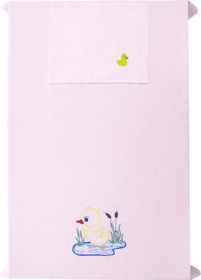 

Baby Rap 200 TC Cotton Crib Embroidered Bedsheet(Pack of 1, Pink)