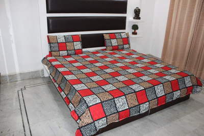

loomsense 100 TC Polycotton Double 3D Printed Bedsheet(Pack of 1, Multicolor)