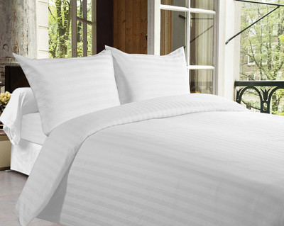 69% OFF on Kunal 250 TC Cotton Single Striped Bedsheet(1 Single Bedsheet, 1 Pillow Cover, White) 69% OFF on Kunal 250 TC Cotton Single Striped Bedsheet(1 Single Bedsheet, 1 Pillow Cover, White)