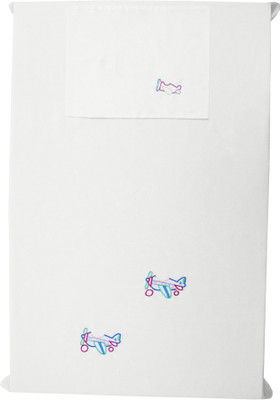 

Baby Rap 200 TC Cotton Crib Embroidered Bedsheet(Pack of 1, White)