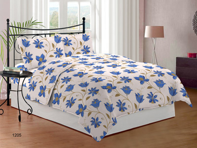 

Bombay Dyeing Cotton Double Floral Bedsheet(Pack of 1, Blue)