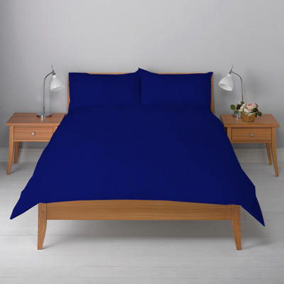 24% OFF on Scala 300 TC Cotton Single Striped Bedsheet(Pack of 1, Dark Blue)