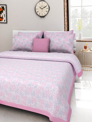 UNIQCHOICE 144 TC Cotton Double Printed Flat Bedsheet(Pack of 1, Multicolor27)