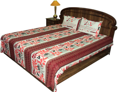 

Amita Home Furnishing 170 TC Cotton Double Printed Bedsheet(Pack of 1, Multicolor)