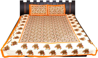 

Nathi and Nancy Cotton Double Printed Bedsheet(1 Bedsheet, 2 Pillow Covers, Multicolor)