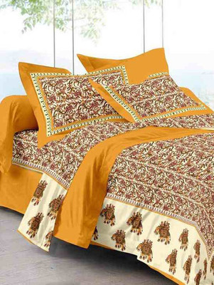 

Suraaj Fashion 300 TC Cotton Double King Floral Bedsheet(Pack of 1, Multicolor)