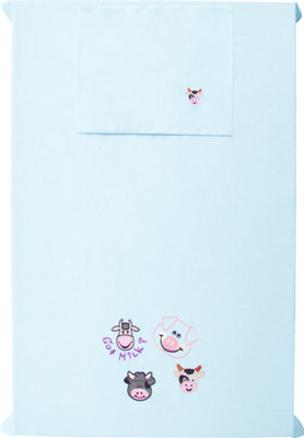 

Baby Rap 200 TC Cotton Crib Embroidered Bedsheet(Pack of 1, Blue)