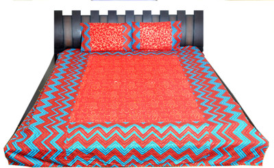 

Nathi and Nancy Cotton Double Abstract Bedsheet(1 Bedsheet, 2 Pillow Covers, Multicolor)