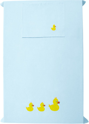 

Baby Rap 200 TC Cotton Crib Embroidered Bedsheet(Pack of 1, Blue)