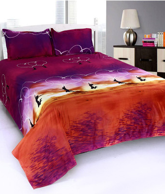 

Wonder Home Collection 150 TC Polyester Double Printed Bedsheet(Pack of 1, Multicolor)