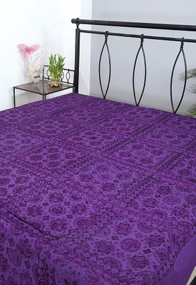 25% OFF on Rajrang 160 TC Cotton Double Floral Bedsheet(1 Bedsheet, Purple)