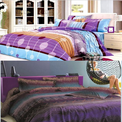 

Zesture 144 TC Polycotton Double Printed Bedsheet(Pack of 2, Multicolor)