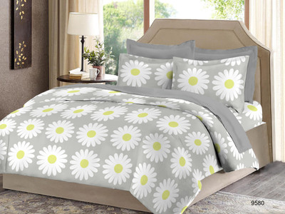 

Bombay Dyeing Cotton Double Floral Bedsheet(Pack of 1, Grey)